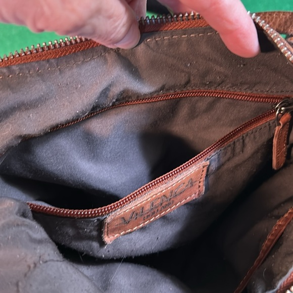 VILENCA HOLLAND BACK PACK BAG DISTRESSED LEATHER WOVEN BRAIDED COGNAC BAG - Picture 8 of 15